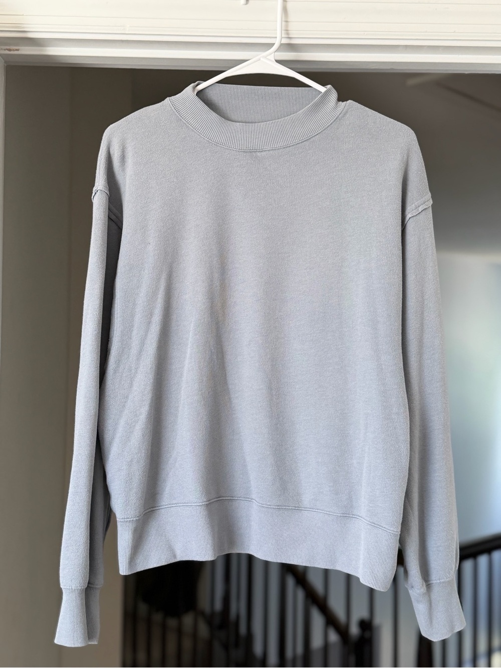 Alo Yoga Freestyle Mock Neck Sweatshirt Blue Gray Size Small